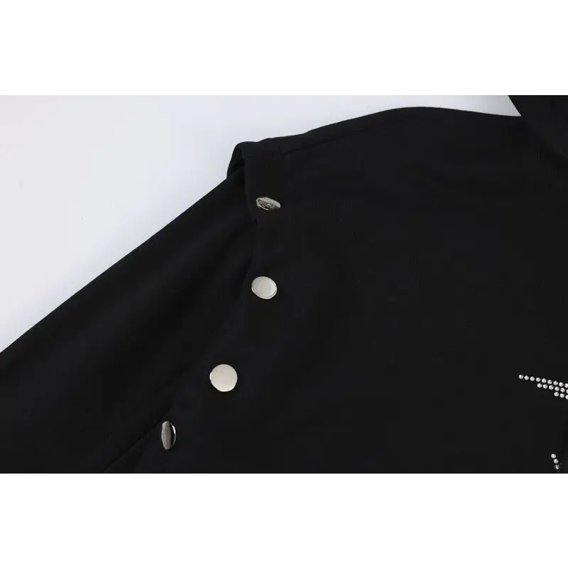 Y2k rhinestone graphic print hoodie for stylish comfort - hoodies