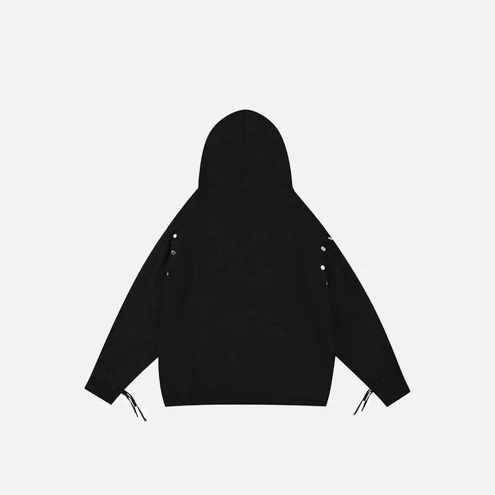 Y2k rhinestone graphic print hoodie for stylish comfort - hoodies