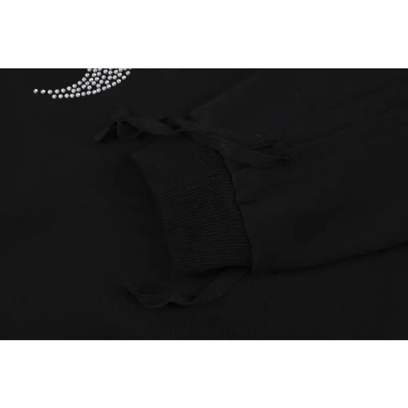 Y2k rhinestone graphic print hoodie for stylish comfort - hoodies