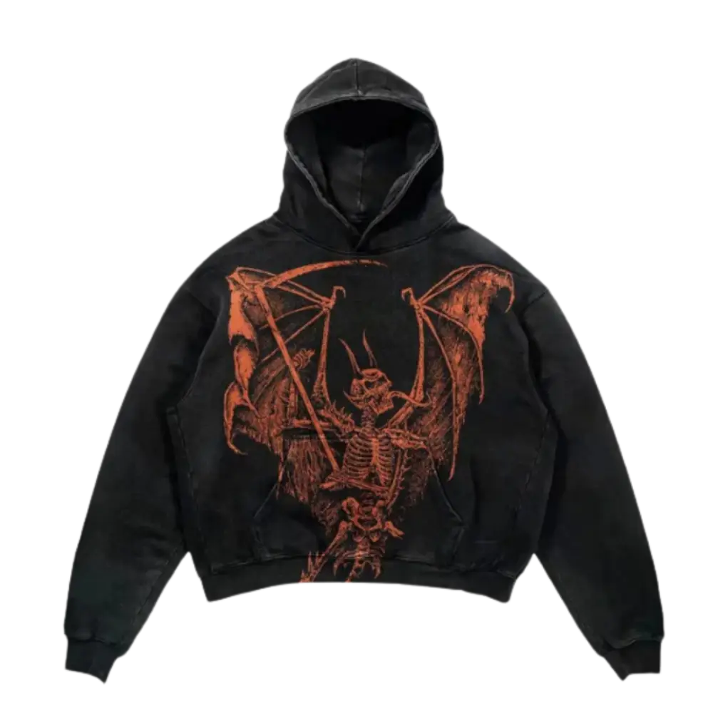 Riocage dragon hoodie y2k for urban fashion enthusiasts - washed grey / s