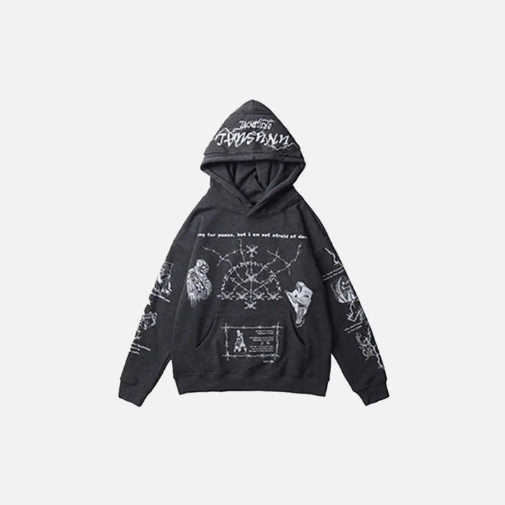 Y2k ritual hoodie for comfortable and fashionable streetwear - grey / m - hoodies