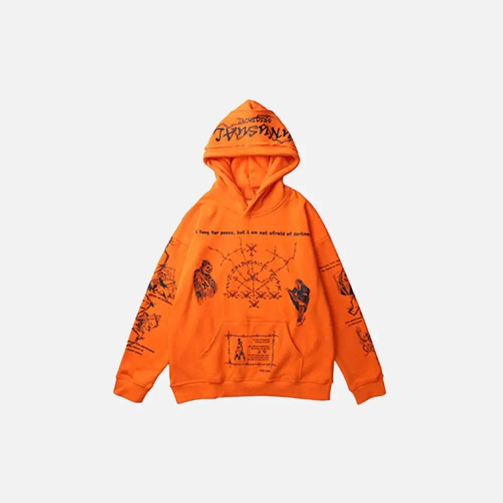 Y2k ritual hoodie for comfortable and fashionable streetwear - orange / m - hoodies