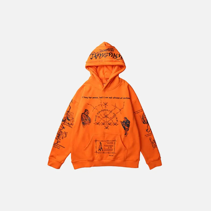 Y2k ritual hoodie for comfortable and fashionable streetwear - orange / m - hoodies