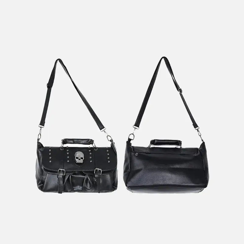 Y2k rivet skull shoulder bag for fashion-forward style - handbags