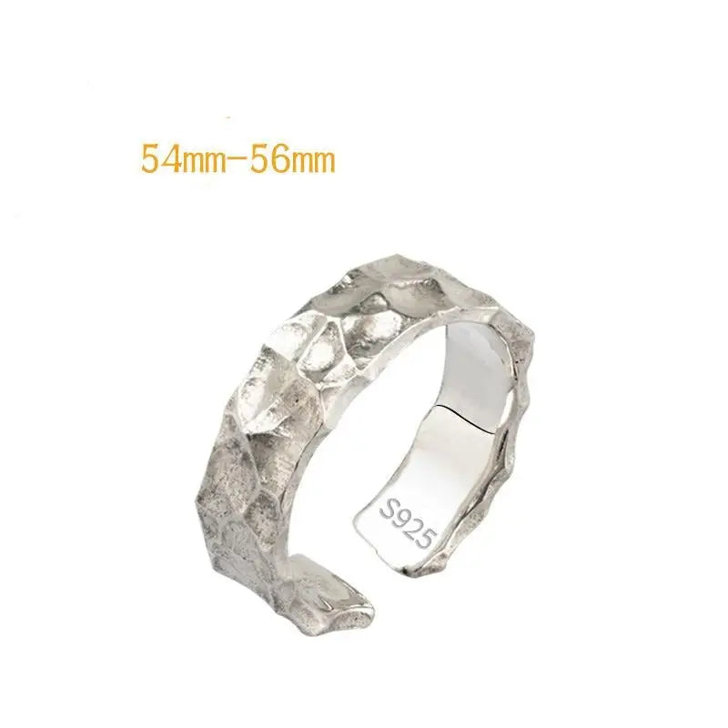 Thai romanian carved ring in silver vintage y2k style - white s code - rings