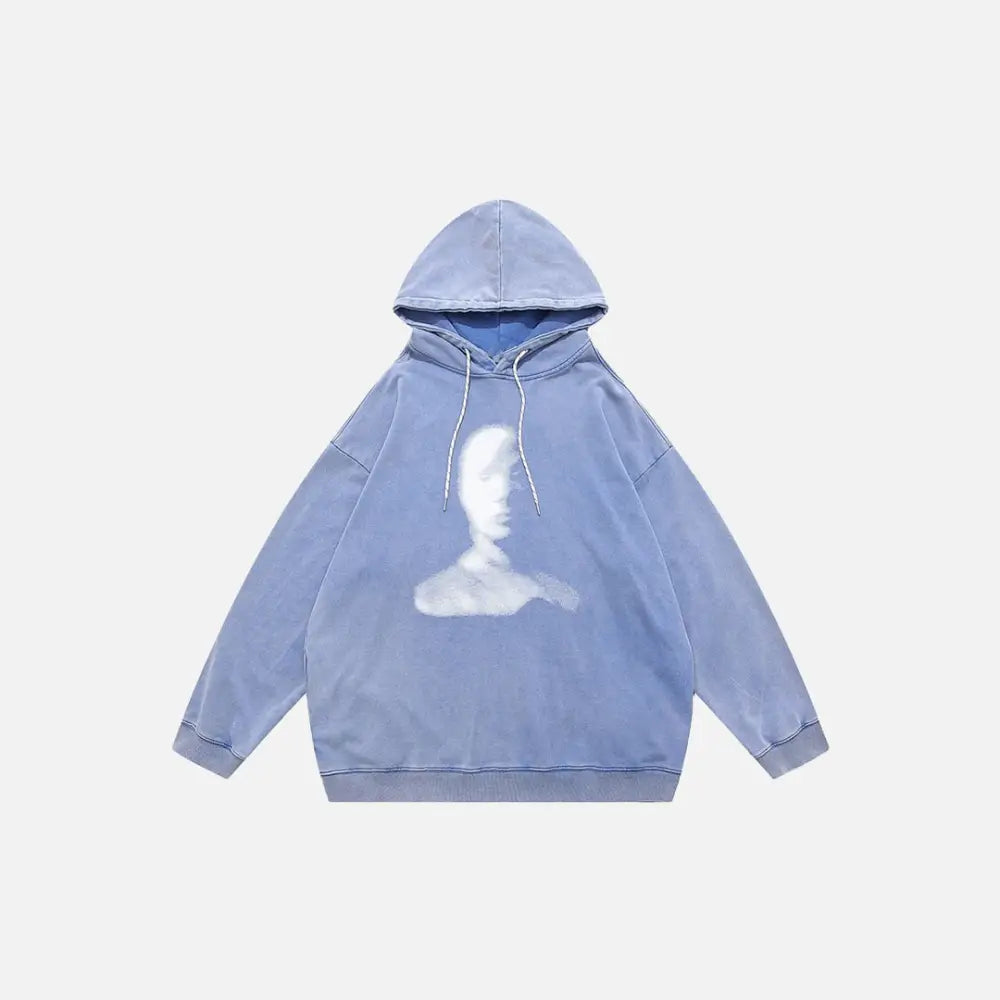 Y2k schizophrenia hoodie from the streetwear collection - blue / m - hoodies