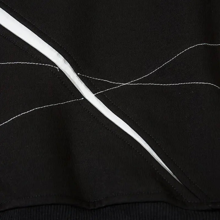 Y2k striped half-zip sweatshirt in soft polyester and cotton blend - hoodies