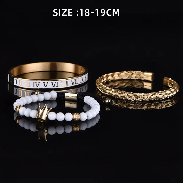 Y2k stainless steel crown bracelet with cubic zirconia elegance - necklace