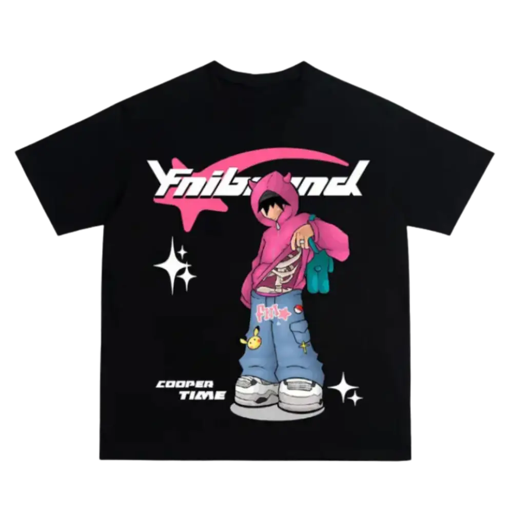 T-shirt étoile filante y2k pour mode urbaine - black / s