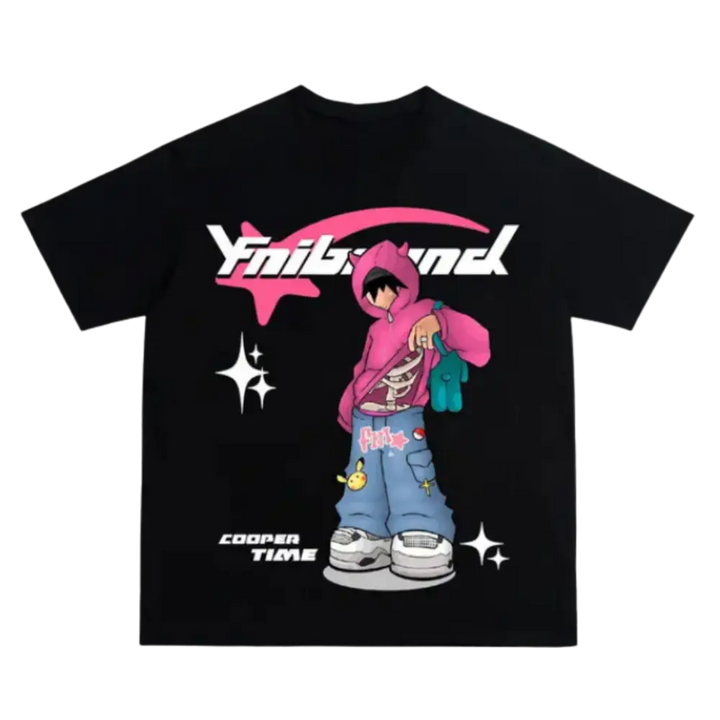 T-shirt étoile filante y2k pour mode urbaine - black / s