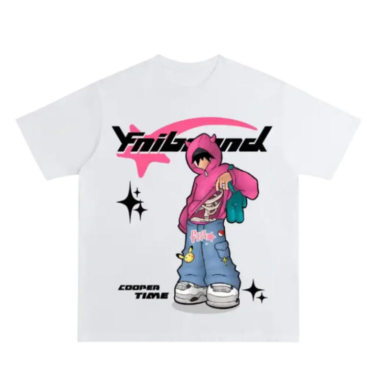 T-shirt étoile filante y2k pour mode urbaine - white / s