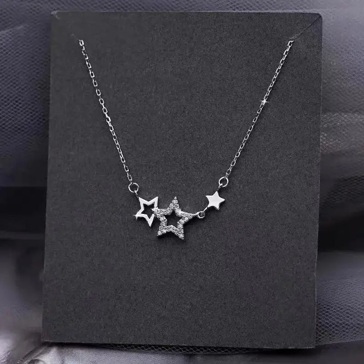 Shooting stars necklace in durable zinc alloy for a stunning look - silver - necklaces