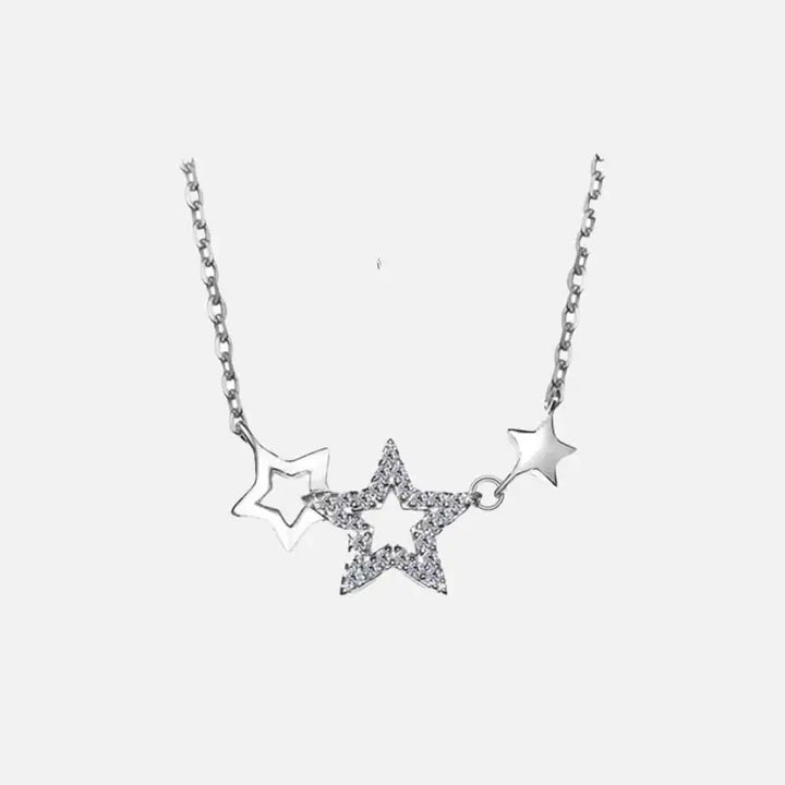 Shooting stars necklace in durable zinc alloy for a stunning look - silver - necklaces