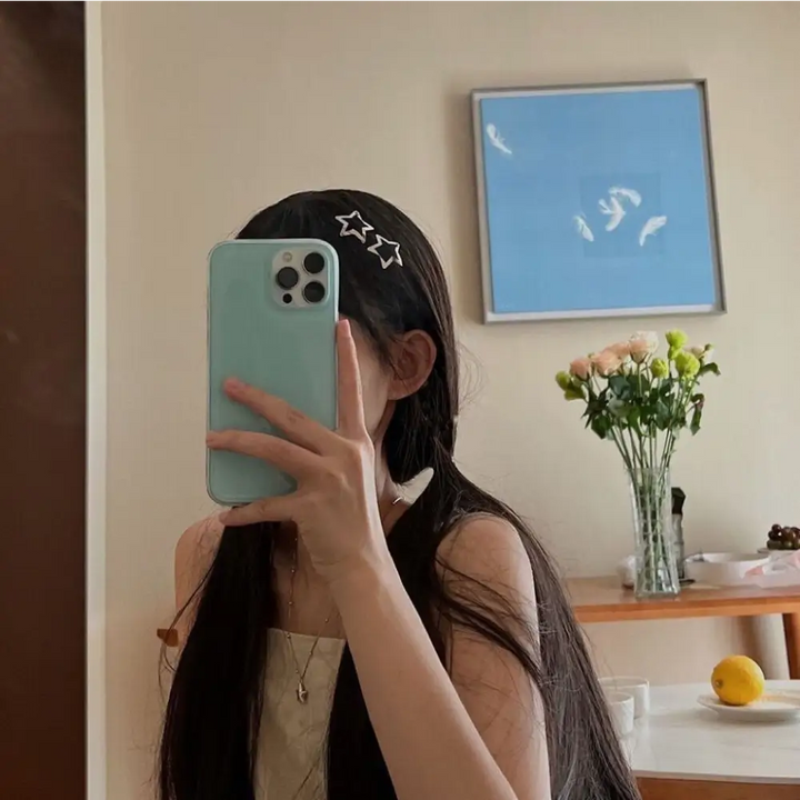 Silver star hair pins for elegant barrettes à cheveux