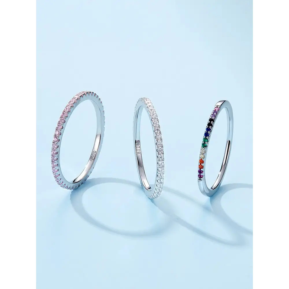 Y2k simulated diamond 925 sterling silver ring for elegant style - rings