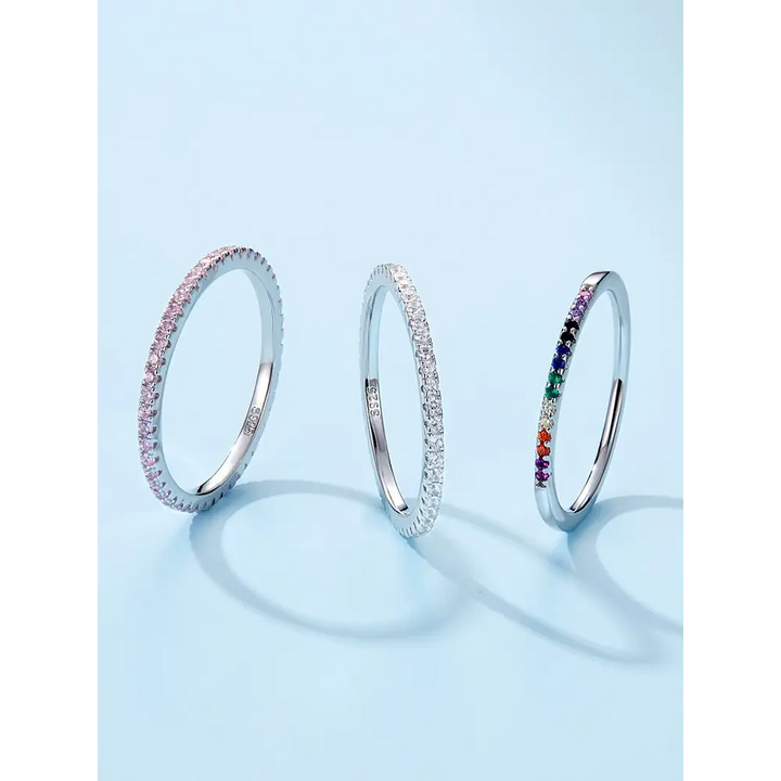 Y2k simulated diamond 925 sterling silver ring for elegant style - rings