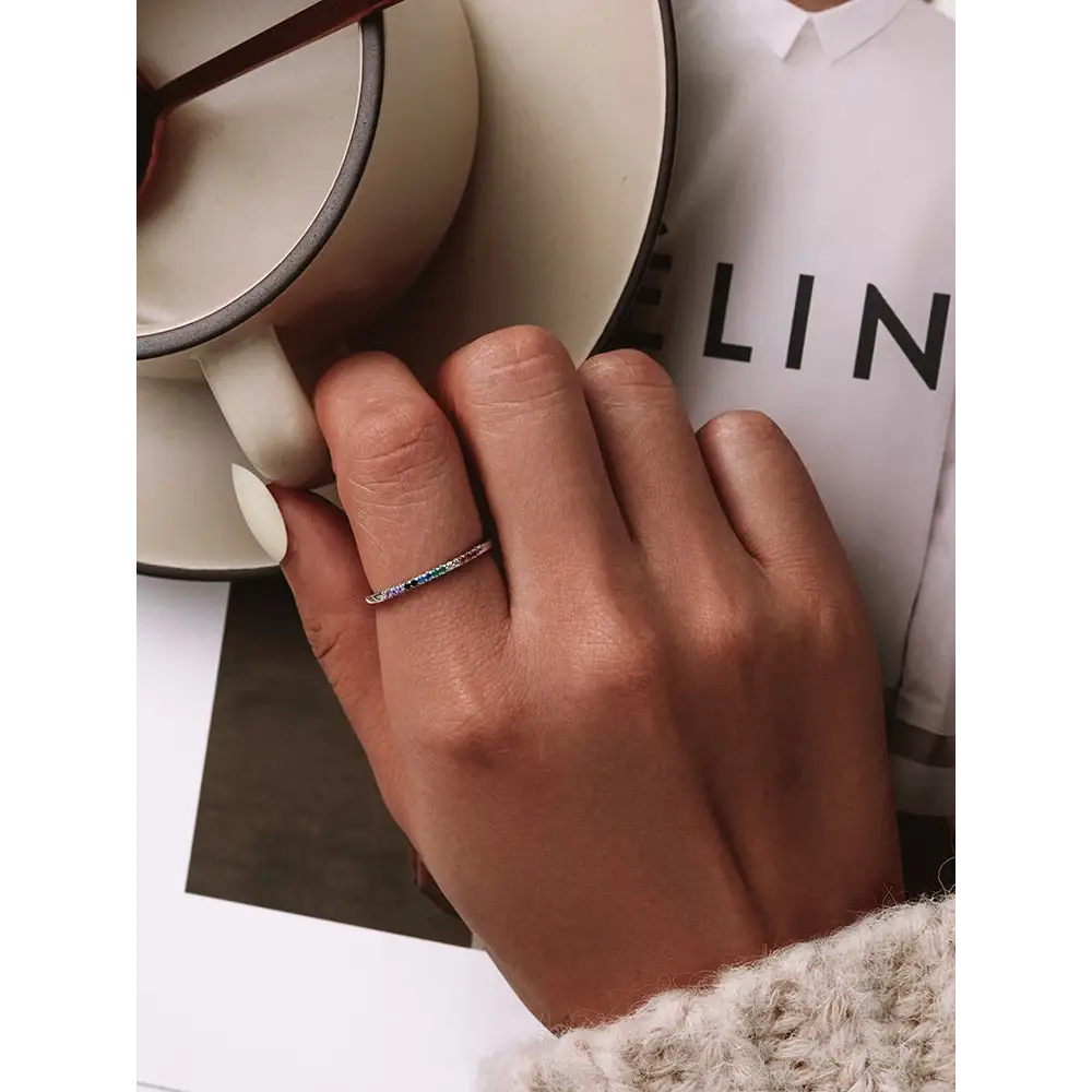 Y2k simulated diamond 925 sterling silver ring for elegant style - rings