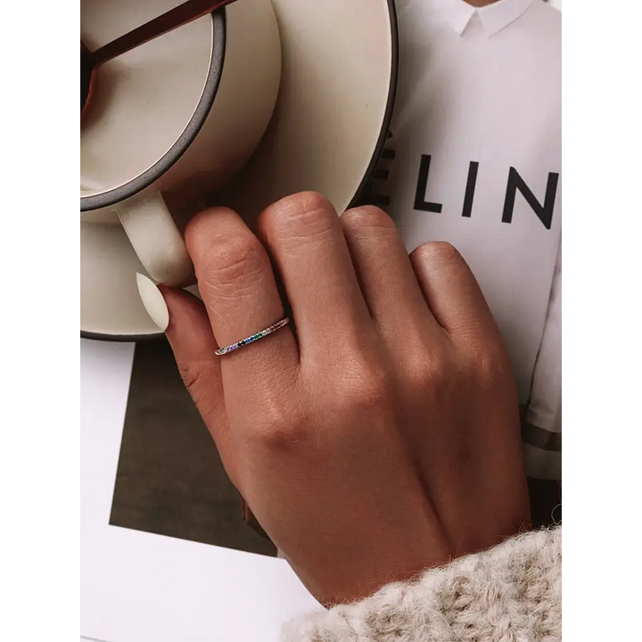 Y2k simulated diamond 925 sterling silver ring for elegant style - rings