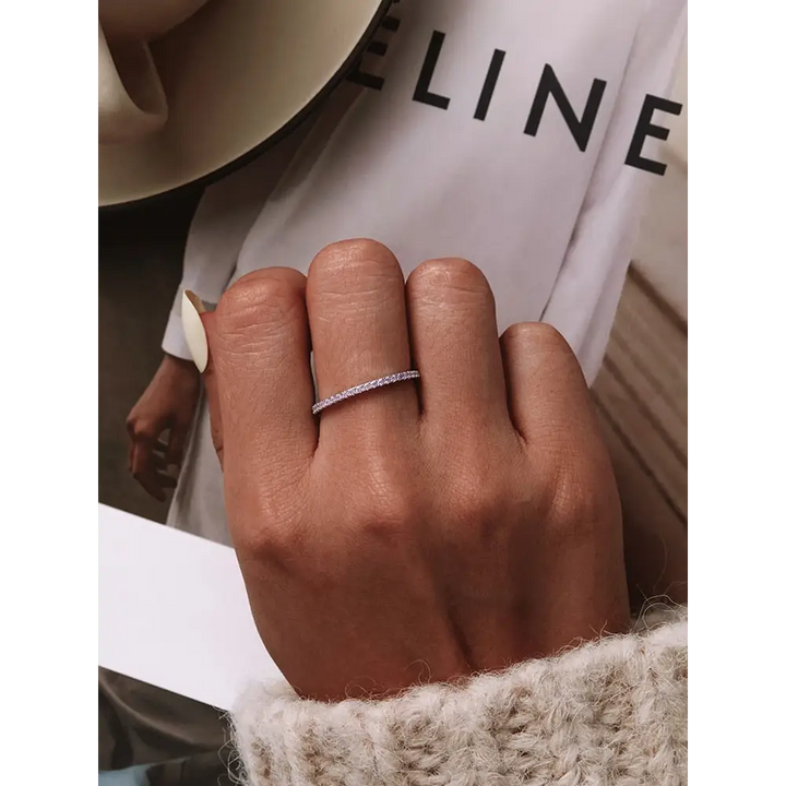 Y2k simulated diamond 925 sterling silver ring for elegant style - rings