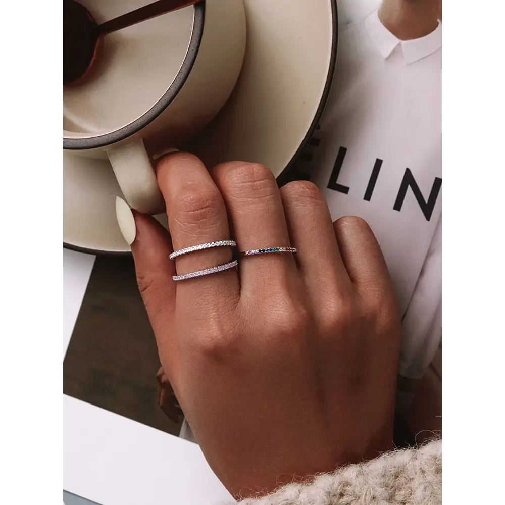 Y2k simulated diamond 925 sterling silver ring for elegant style - rings