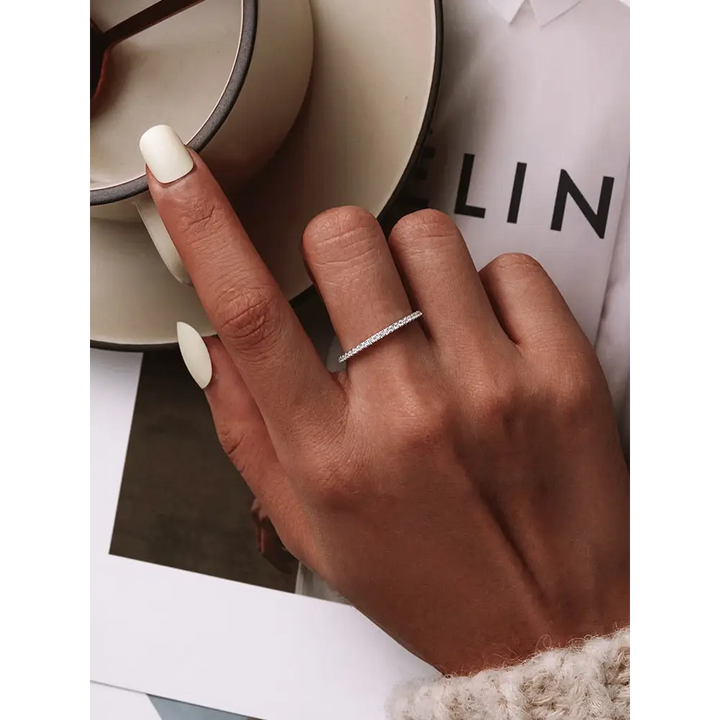 Y2k simulated diamond 925 sterling silver ring for elegant style - rings