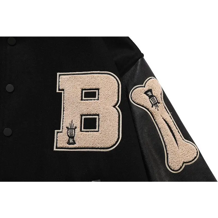 Skeleton bones y2k varsity jacket for stylish outerwear - varsity jackets
