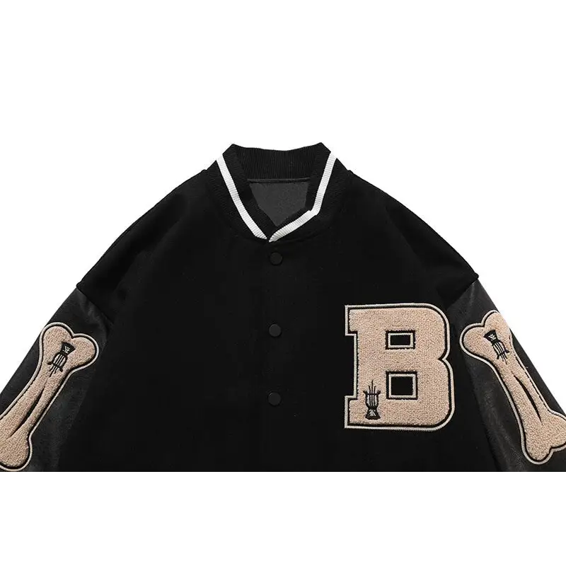 Skeleton bones y2k varsity jacket for stylish outerwear - varsity jackets