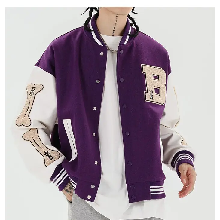 Skeleton bones y2k varsity jacket for stylish outerwear - varsity jackets