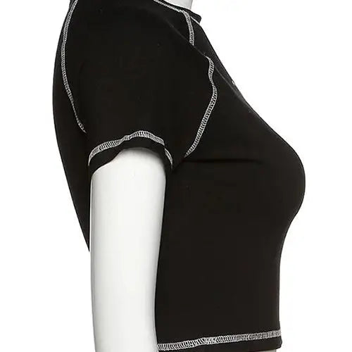 Y2k streetwear skeleton crop top for stylish summer comfort