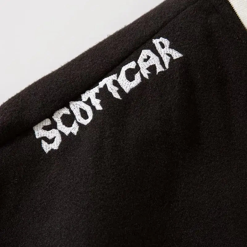 Y2k skeleton print embroidery baseball jacket for comfort and style - varsity jackets