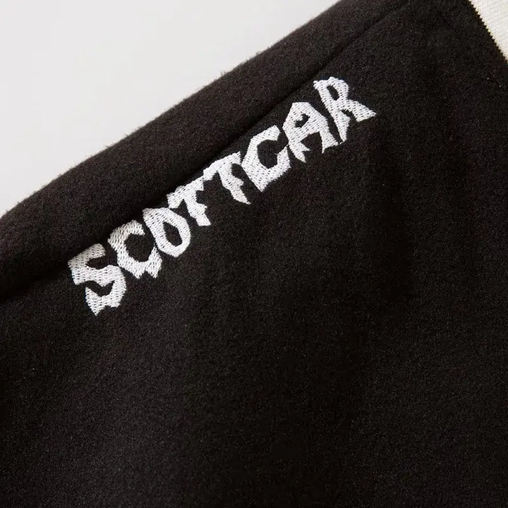 Y2k skeleton print embroidery baseball jacket for comfort and style - varsity jackets