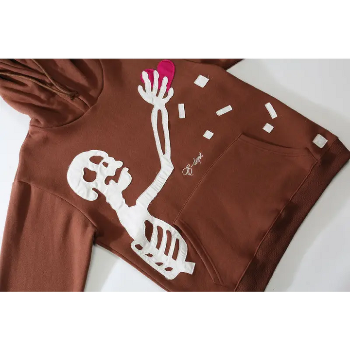 Cozy y2k hoodie with skeleton patch for your wardrobe - hoodies