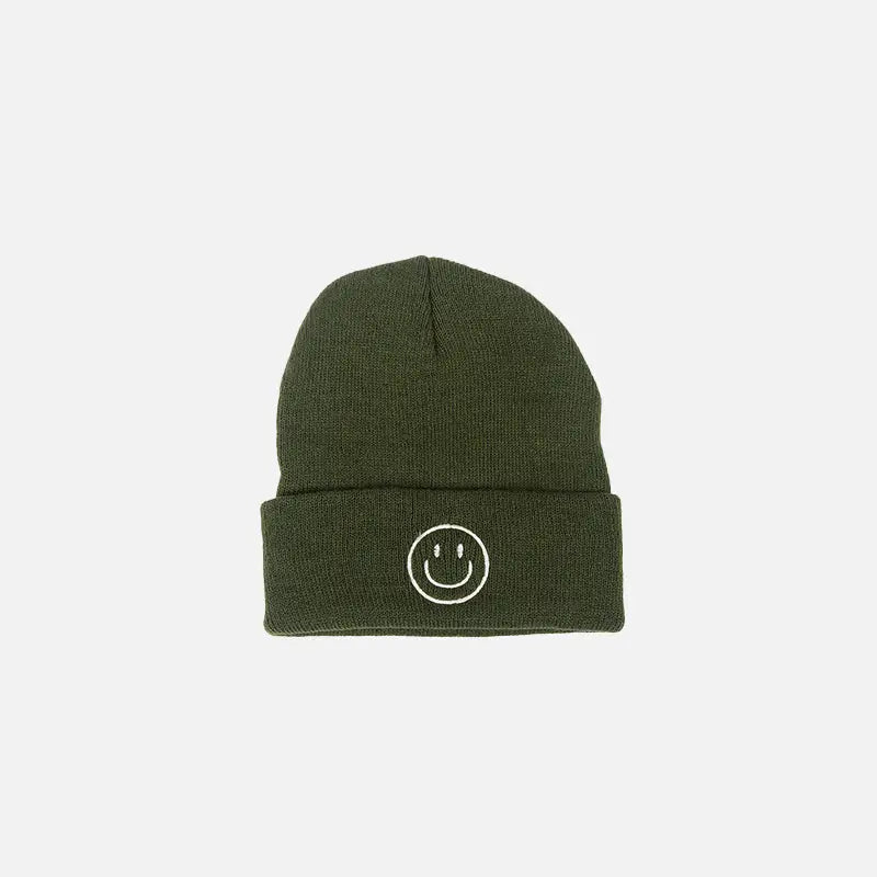 Smile beanie y2k for stylish streetwear fashion - green / one size - beanies