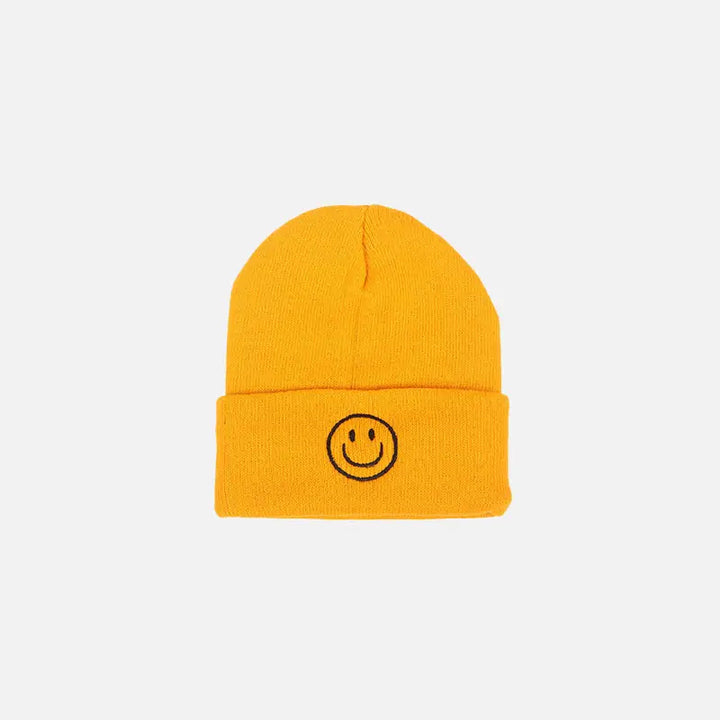 Smile beanie y2k for stylish streetwear fashion - yellow / one size - beanies