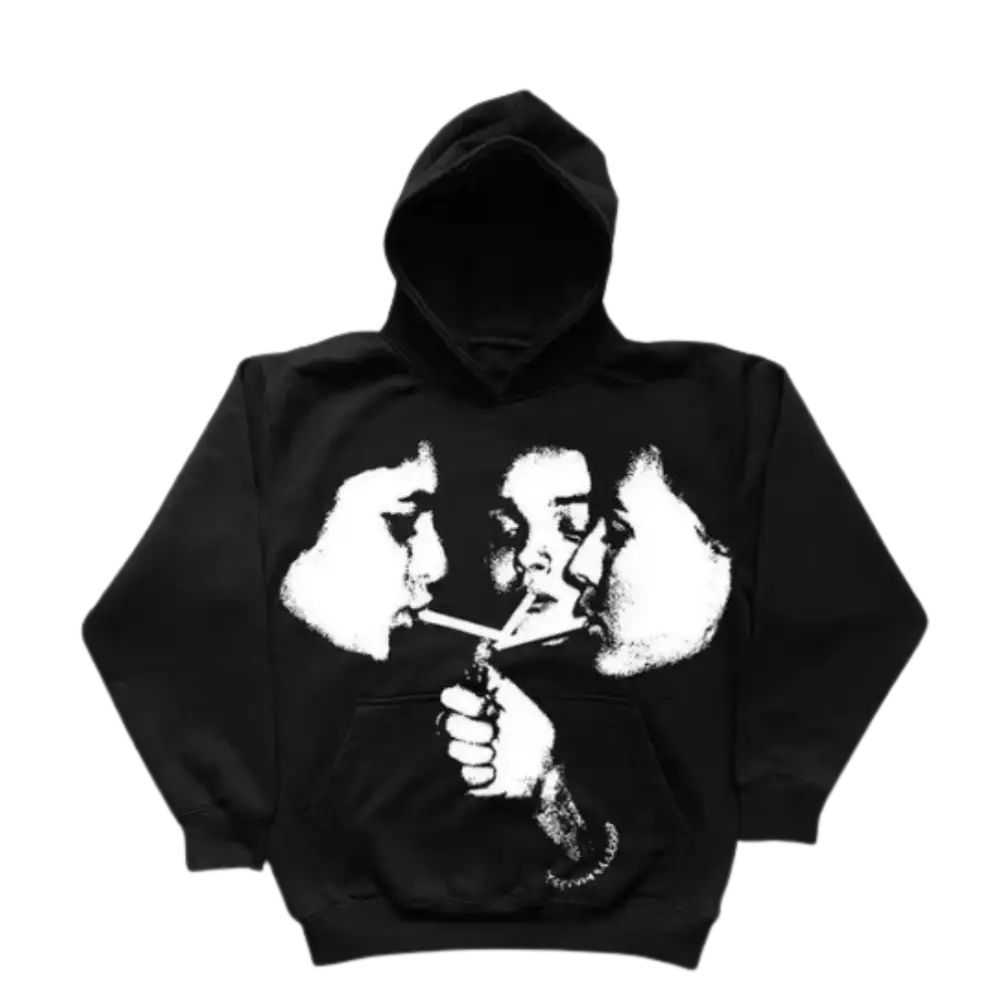 Y2k smoking hoodie for urban fashion lovers - black / s
