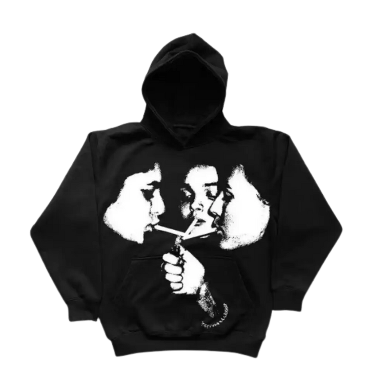 Y2k smoking hoodie for urban fashion lovers - black / s