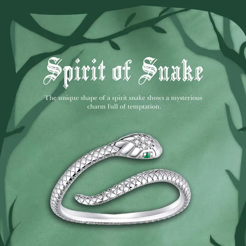 Platinum plated sterling silver snake ring for stylish looks - rings