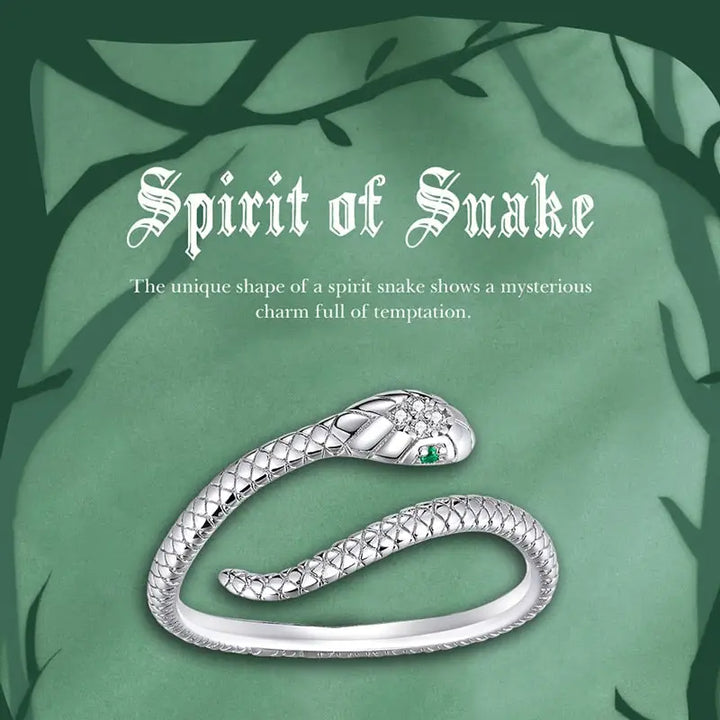 Platinum plated sterling silver snake ring for stylish looks - rings