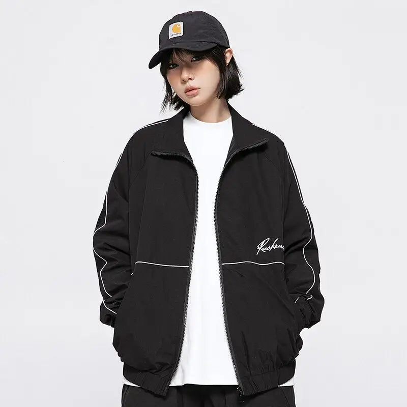 Soft racing y2k windbreaker jacket for stylish outerwear - jackets