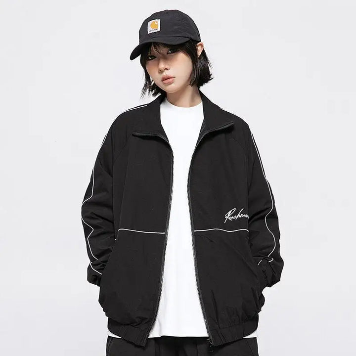 Soft racing y2k windbreaker jacket for stylish outerwear - jackets