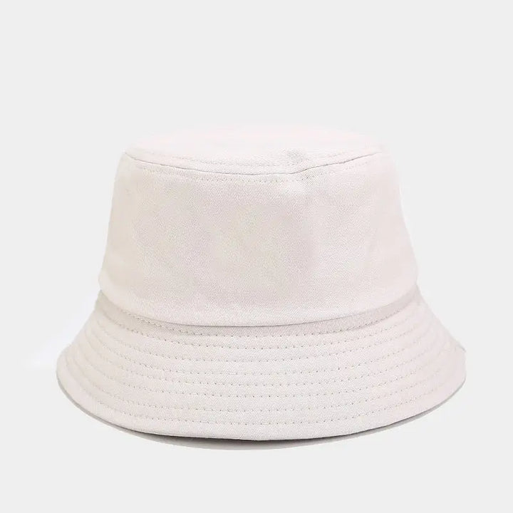 Solid color cotton aesthetic bucket hat for acubi style - beige / one size