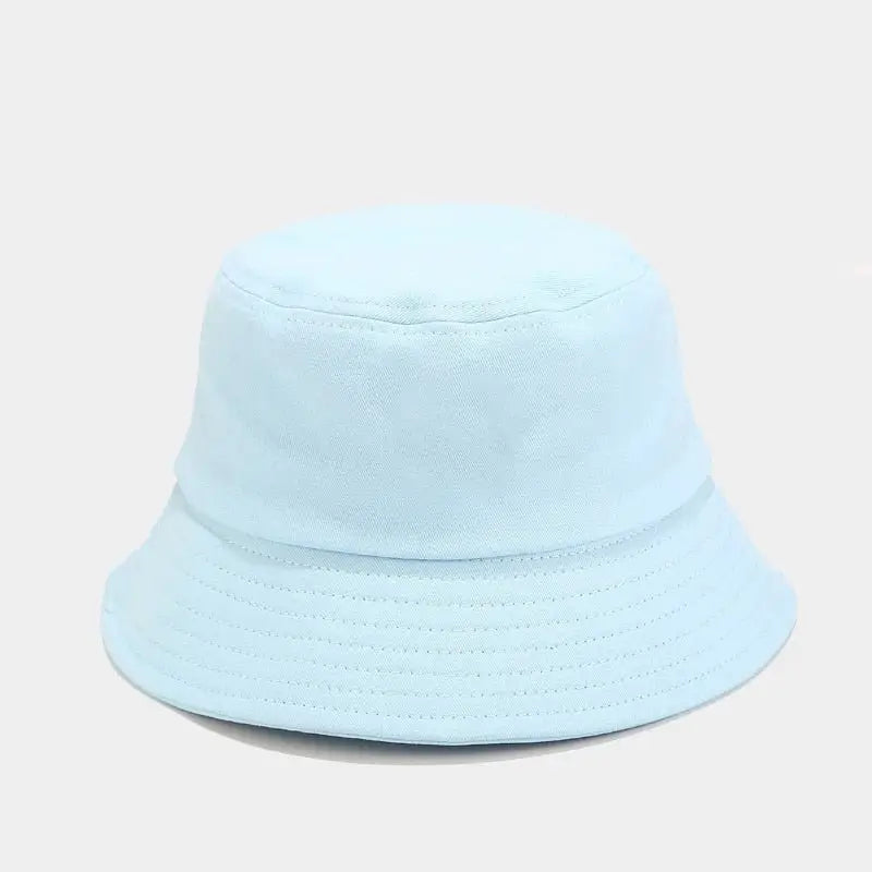 Solid color cotton aesthetic bucket hat for acubi style - blue / one size