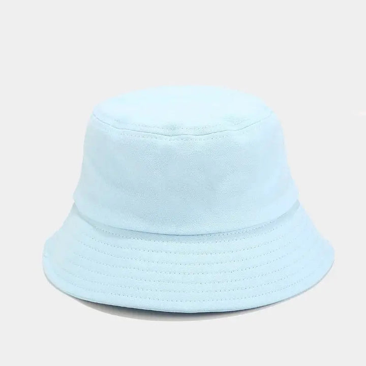 Solid color cotton aesthetic bucket hat for acubi style - blue / one size