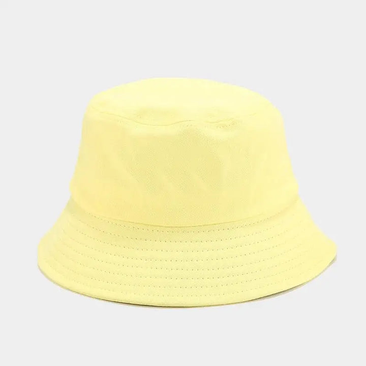 Solid color cotton aesthetic bucket hat for acubi style - yellow / one size