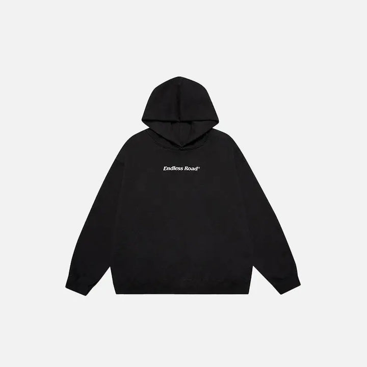 Endless road solid color y2k hoodie for timeless style - black / m - hoodies