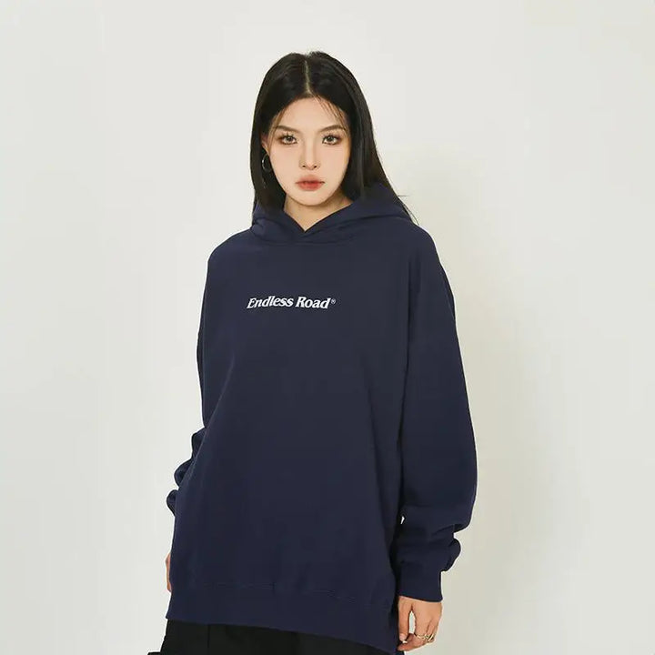Endless road solid color y2k hoodie for timeless style - hoodies