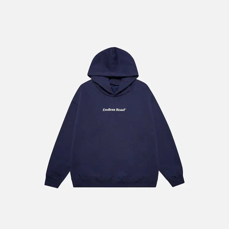 Endless road solid color y2k hoodie for timeless style - navyblue / m - hoodies