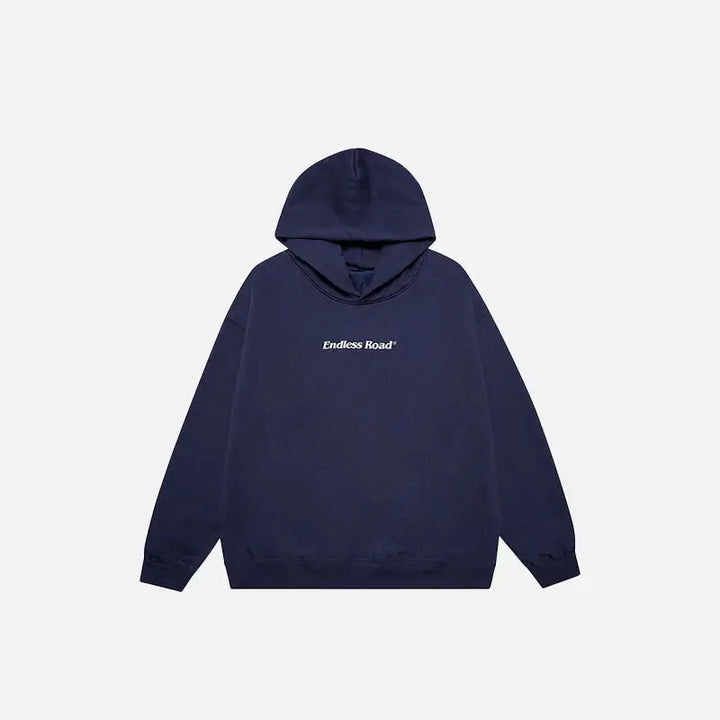 Endless road solid color y2k hoodie for timeless style - navyblue / m - hoodies