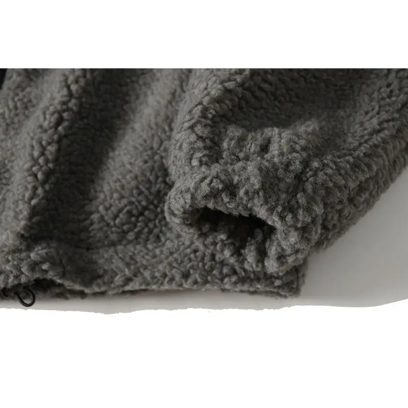 Trendy y2k jacket with letter pattern and turndown collar - fuzzy jackets