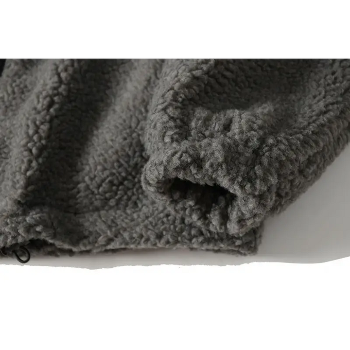 Trendy y2k jacket with letter pattern and turndown collar - fuzzy jackets